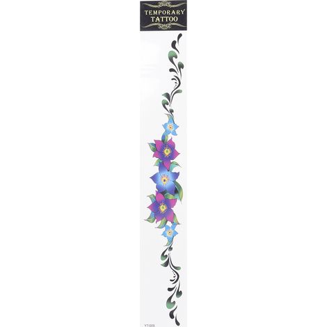 Tatouage temporaire fleurs motif adhésif waterproof pour femmes filles YT-05, autocollant ventre réutilisable (1/5)