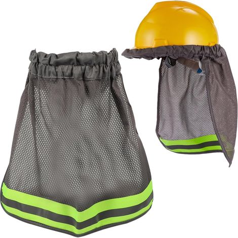 Protection Solaire Casque Chantier Protège Nuque Pare-Soleil Gris (1/5)