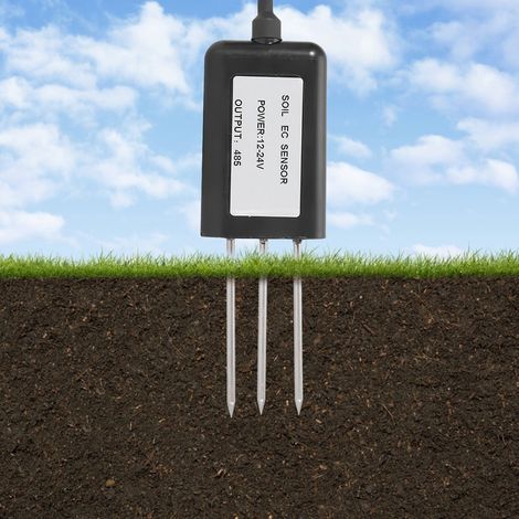 Capteur conductivité EC salinité sol étanche RS485 transmetteur mesure analyseur ABS 13.8x1.5cm IP68 12-24V avec notice (1/5)