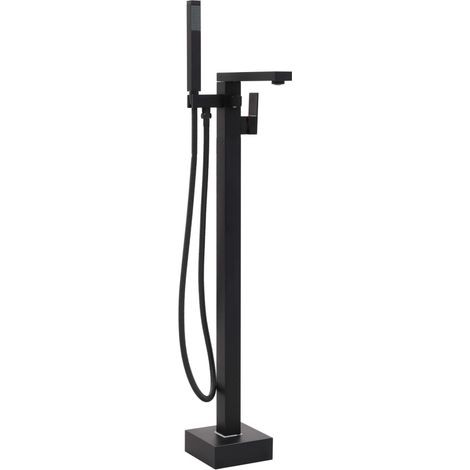 Robinet de baignoire sur pied, acier inoxydable noir, 90 cm