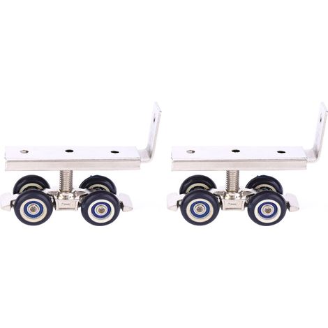 4 roulettes de suspension silencieuses en acier inoxydable pour portes coulissantes en bois et ferrures de meubles (1/5)