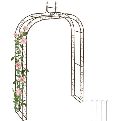 Pérgola metálica de jardín - Arco grande para plantas con remates