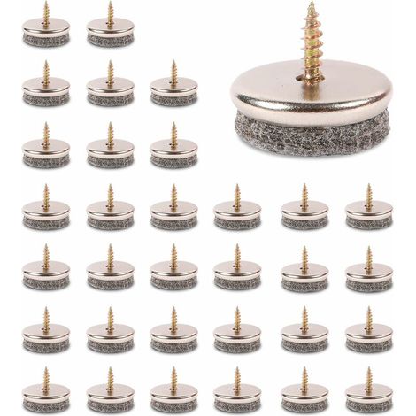32 piezas de deslizadores para sillas, deslizadores para sillas de 28 mm de diámetro. Las almohadillas para muebles con fieltro de 5 mm de grosor son una protección ideal para las patas de las sillas 