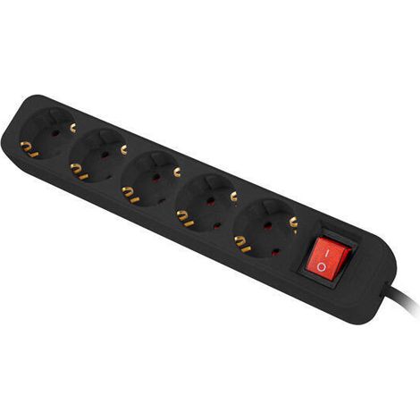 Regleta Enchufes 5 Tomas Schuko Lanberg 3 m Negro (1/4)