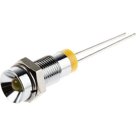 Voyant LED lumineux Jaune RS PRO, dia. 6mm, 2V c.c., taille de la lampe 3 mm ( Prix pour 1 )