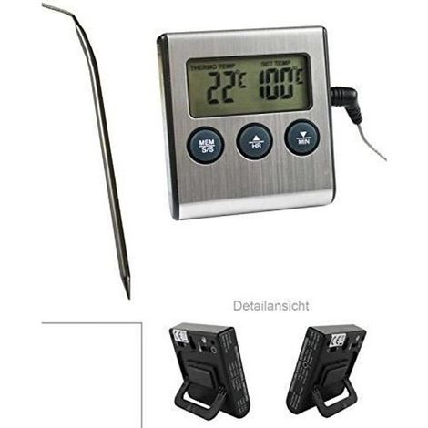 Digitales Ofenthermometer mit Sonde – Hitzebeständig bis 250 °C – Temperaturalarm und Timerfunktion (1/3)