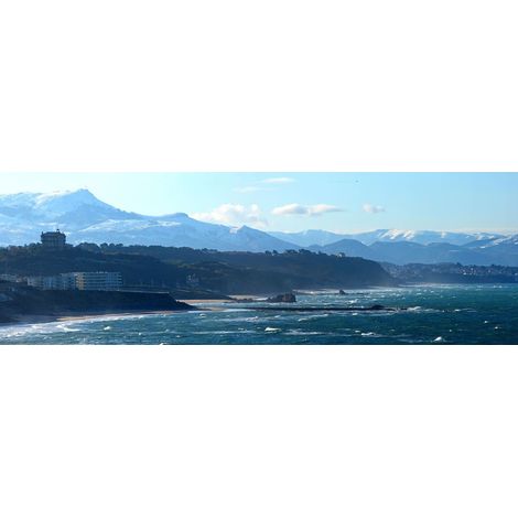 Tableau sur toile côte des Basques 45x135 cm - Impression sur Toile Murale Décorative - Image imprimée en HD sur Toile - Toile sur Châssis en Bois FSC - Fabriqué en France (1/4)