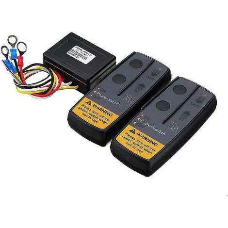 Kit de télécommande pour treuil électrique pour voiture, quad et camion, fonctionnant sur batterie, avec télécommande sans fil. (1/4)