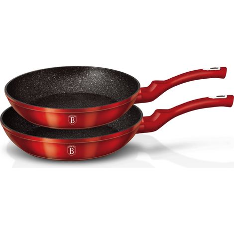 2er-Set Granit-beschichtete Bratpfannen 22/26cm BERLINGER HAUS Metallic Line Burgundy BH-1612-Nf (1/5)
