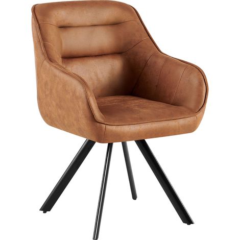 Silla de comedor Pettuli Marrón claro Simil cuero