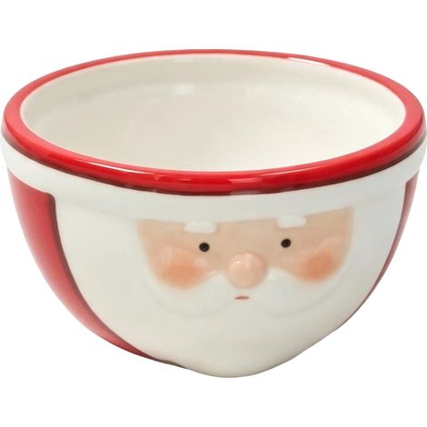 Bol de cerámica con diseño de Papá Noel, ideal para celebraciones navideñas, multicolor. (1/2)