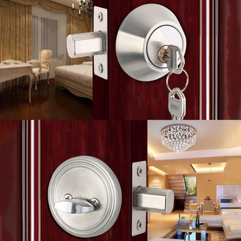 Serrure de Porte avec Poignée, Verrouillage 3-Points en Acier Inoxydable Renforcé à Noyau de Cuivre, pour Portes Intérieures (Bedrooms, Bathroom) de 30-45mm avec 3 Clés (1/5)