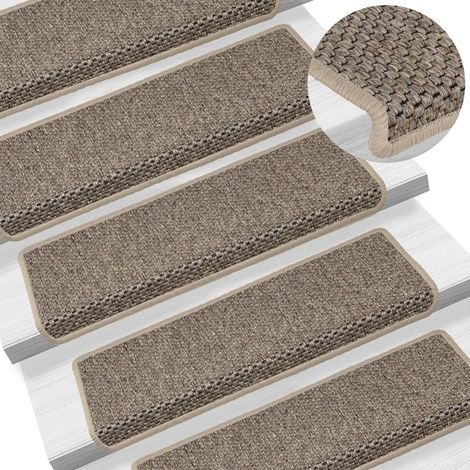 Tapis d'escalier autocollants 15 pcs,Marchettes d'escalier,Protections d'escalier 65x21x4 cm Beige foncé CFW14124 (1/5)