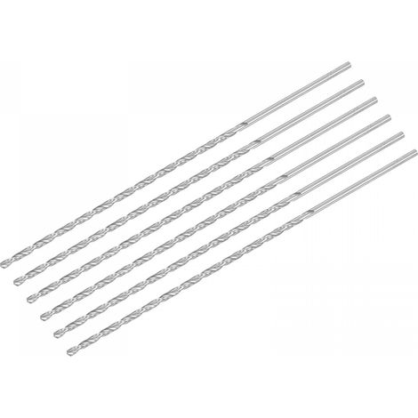 HSS Haute Vitesse Acier Extra Long Forets Hélicoïdaux 3.2mm Perceuse Diamètre 200mm Longueur 6 Pcs (1/5)