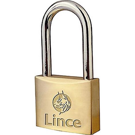 LINCE candado laton 301-30 arco largo llave igual , Candado de latón tradicional 301 de 30mmArco largoCon 2 llaves iguales.
