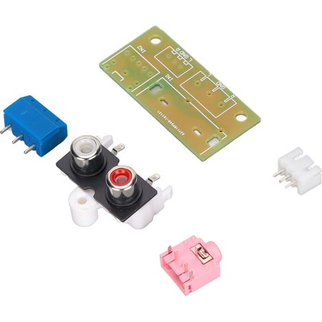 Plaque adaptateur entrée sortie audio 3.5mm, bornier PCB, connecteur jack femelle, câblage plaque, kit visserie. (1/5)