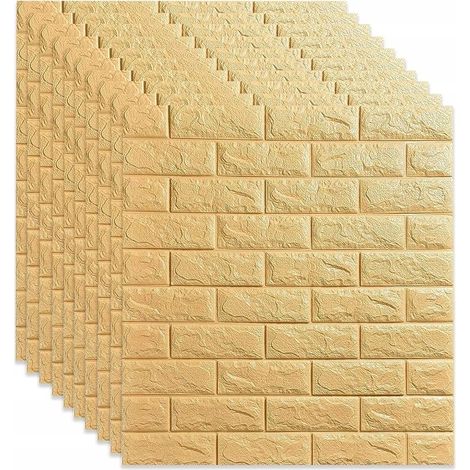 Carta da parati 3D, pannelli murali autoadesivi, effetto mattoni 77 x 70 cm, beige (1/5)