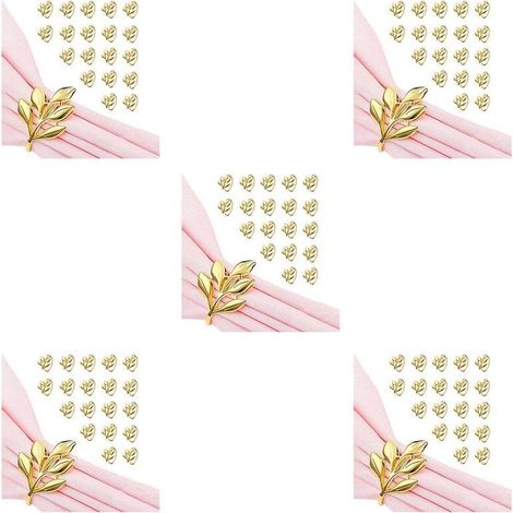 100 Anillos para servilletas de papel dorado - Anillos para servilletas de papel dorado para servilletas de mesa - Anillos para servilletas de fiesta