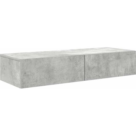 Maison Exclusive - Wandregal mit Schubladen Betongrau 100x36x19 c