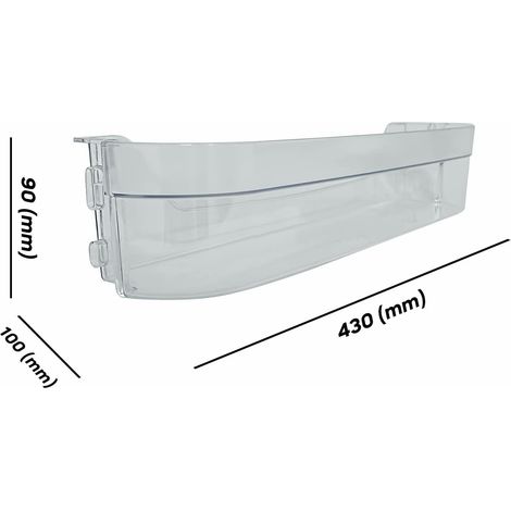 Balconcino Mensola Bottiglie per Frigoriferi Adatto per Smeg, Dimensioni 430x100x90 (mm) Trasparente, 760391857, per Modelli CR312A FR232A CR3212AP FR232ASX CR312APSX1 (1/5)