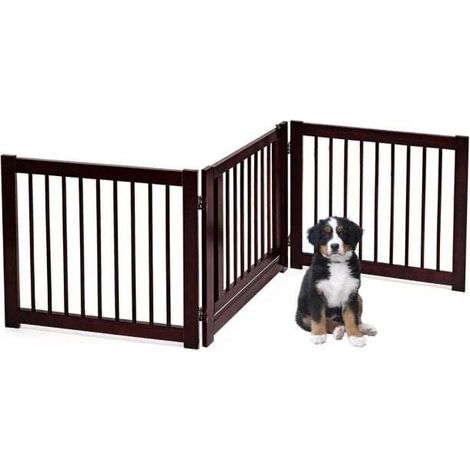 Barrière de protection 3 pièces, garde de porte pour chien 206 x 61 x 1,8 cm (1/5)
