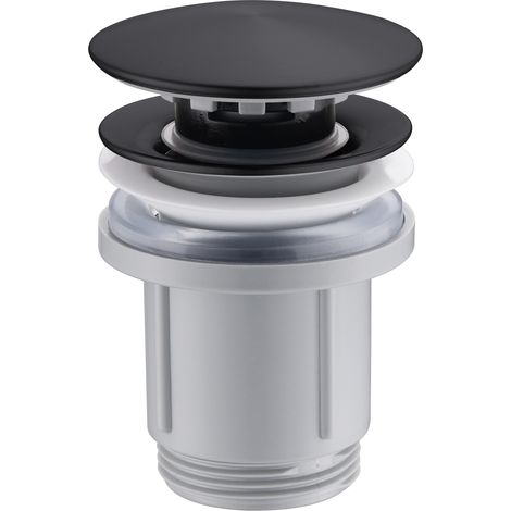 Válvula de desagüe click-clack para lavabos o bidé con un acabado color negro de Imex