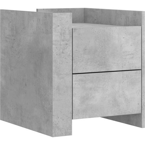 Comodino con due cassetti 45 x 50 x 50 cm MDF grigio DEC034044