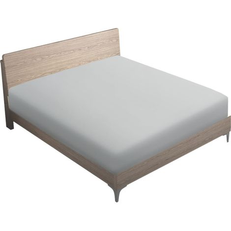 Drap Housse 160x200cm avec Bonnet 30cm Grise clair (1/5)