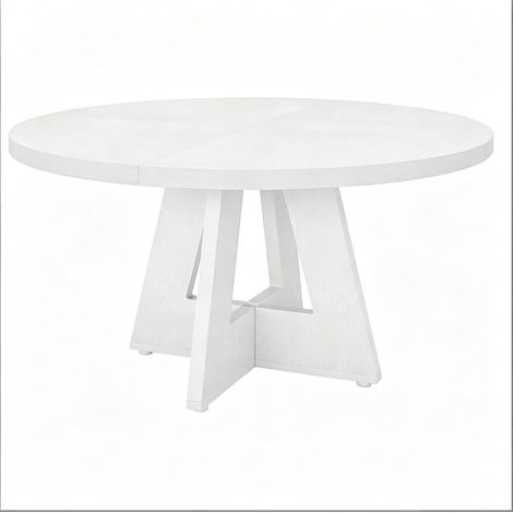 Table à manger ronde en bois style ferme Ø 120 cm - pour 4 personnes (1/5)