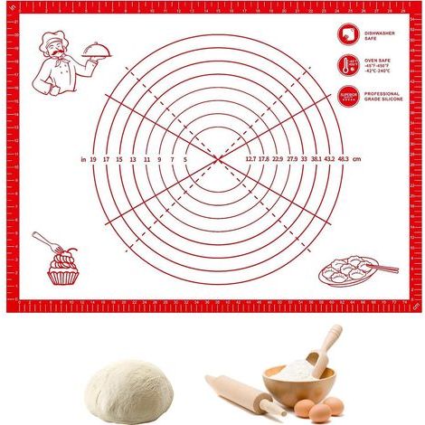Tapis Silicone Patisserie Grand,80 × 60 cm Tapis Patisserie pour Étaler la Pate Antidérapant,Ustensiles à Pâtisserie Reutilisable,avec Mesures,Tapis de Patisserie pour Pâte,Macaron,Biscuit,sans BPA (1/5)