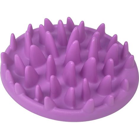 Comedero interactivo de alimentación lenta con plato anti-deglución (rosa) (1/4)