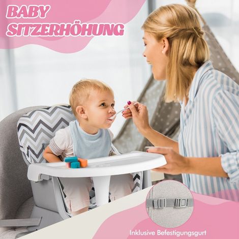 Seggiolone per bambini 6 in 1 Seggiolone e amp Sedia da pranzo e amp Tavolo didattico combinato seggiolone e seggiolone grigio e bianco