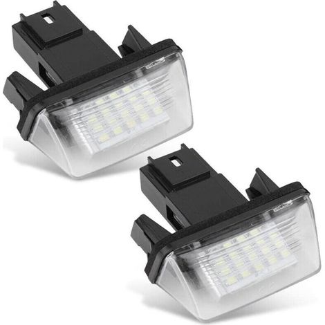 Luce targa a LED (18 diodi) – Confezione da 2 pezzi compatibile con C3 (2002–2009), Berlingo, 306, 307, 406, 5008