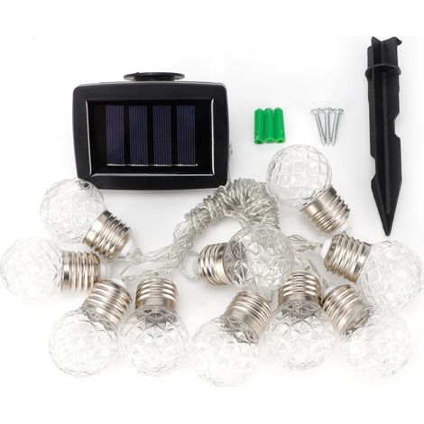 10 LED Waterproof String Lights, 3.8m, Solar Powered, for Outdoor Garden Decoration, Festival (1/5)