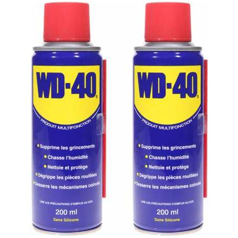 Dégrippant WD40 200 ml Nettoyant lubrifiant Protège corrosion par 2 (1/5)