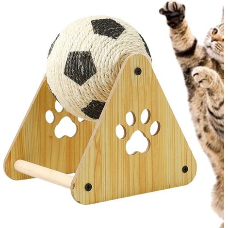 Cat Scratching Ball, Natural Sisal Ball-Shaped Toy, Vertical Football-Design Exercise Wheel for Kitten Training, Claw Trimming, and Climbing (1/5)