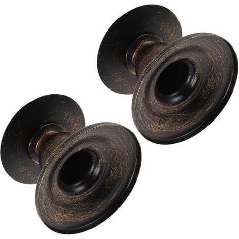 Pièces Bougeoir Rétro Porte-Bougie en Fer, Noir, Style Vintage et Minimaliste, pour Bougies Piliers, Décoration de Table à Manger et Mariage (1/4)