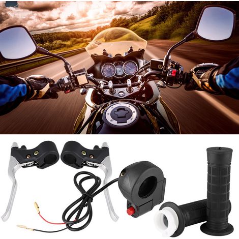Poignées de Commande avec Interrupteur Marche/Arrêt pour Moto Pocket - Kit Leviers Accélérateur et Frein (1/5)
