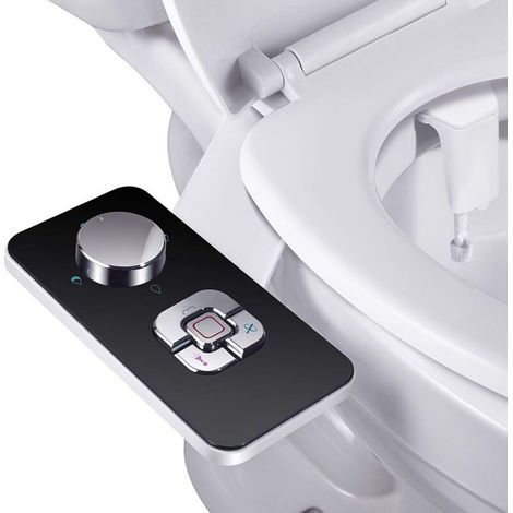 Pulvérisateur Bidet non électrique avec double buses rétractables autonettoyantes - Nettoyage avant et arrière - Bouton poussoir réglable pour eau froid (1/4)