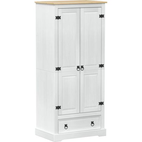 Maison Exclusive - Armadi con cassetto Bianco 76 x 50 x 170 cm Pino massello