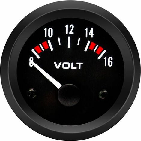 Voltmètre Voiture BX100007 52mm/2in Jauge de Tension Universelle 12V (8-16V) Indicateur de Voltage avec Boîtier, Compatible Auto Moteur (1/5)