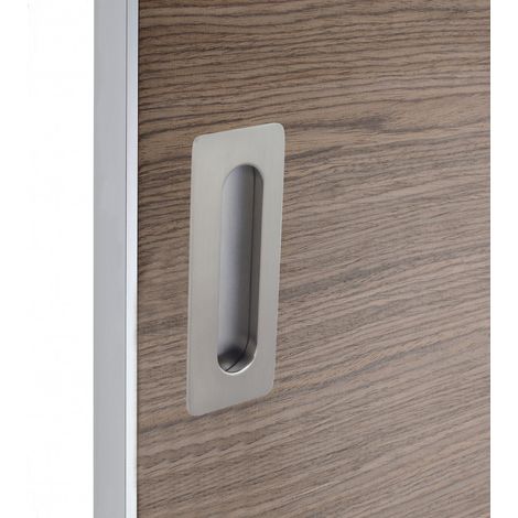 Tirador para puerta corredera rectangular de zamak niquelado, gris Centrale Brico