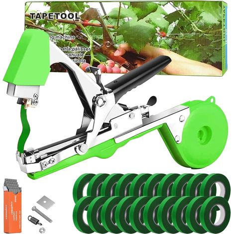 1 Machine à Nouer Les Plantes, 20 Rouleaux Ruban Adhésif, Outil Agriculture Ergonomique, Pour Tomates Vignes Fleurs Jardin (1/5)