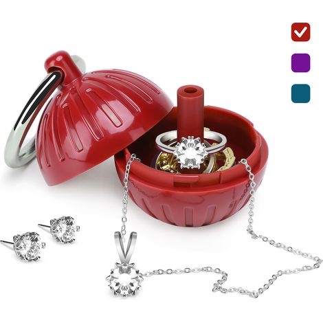 Tragbare Aufbewahrungsbox für Ringe und Schmuck, Schmuckkästchen für Sport und Fitness, tragbare Aufbewahrungsbox für Schmuck-Schlüsselanhänger