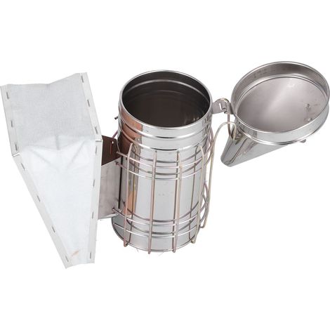 Lot de 3 outils d'apiculture : enfumoir à abeilles, brosse en soie de porc, lève-cadre et enfumoir en acier inoxydable (1/5)