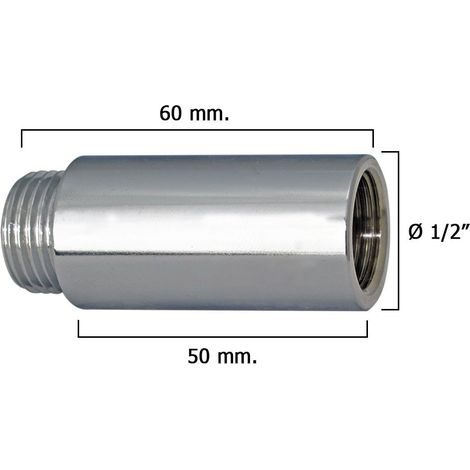 Estensione rotonda cromata 1/2" x 50