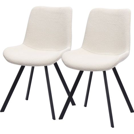Chaises de salle à manger pivotantes modernes avec revêtement en tissu et pieds en métal (lot de 2) - Deux couleurs (1/5)