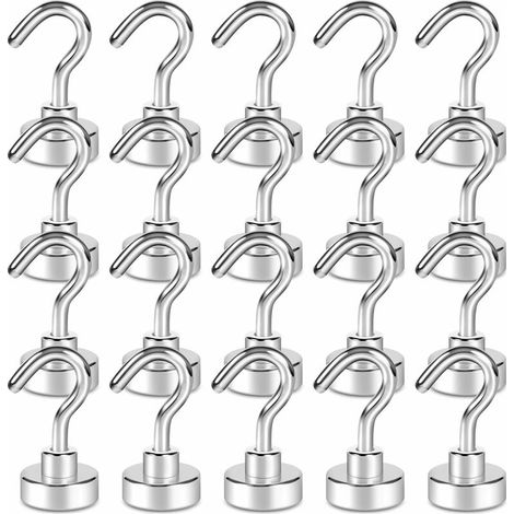 20 Pack Magnetic Hooks, 1.5kg + Strong Magnet with Fridge Hook, Heavy Duty Ceiling Cruise Hook, Magnetic Hook (1/4)