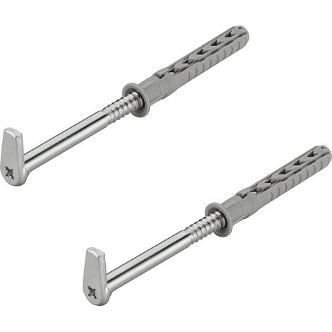 Cyclingcolors – Lot de 2 crochets à visser M6 5,8mm x 80mm – Acier galvanisé – Chevilles 60mm pour fixation armoire et étagère (1/2)