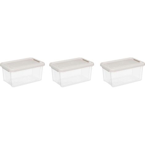 Lot de 3 Boîtes de Rangement "Tide'n" 5L Transparent (1/5)